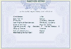 Grandparents; Julia Szechy (Szecsi) Passenger Record (pseudo)